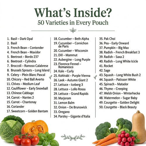 Garden Pack Seeds Pouch - 50 Varieties