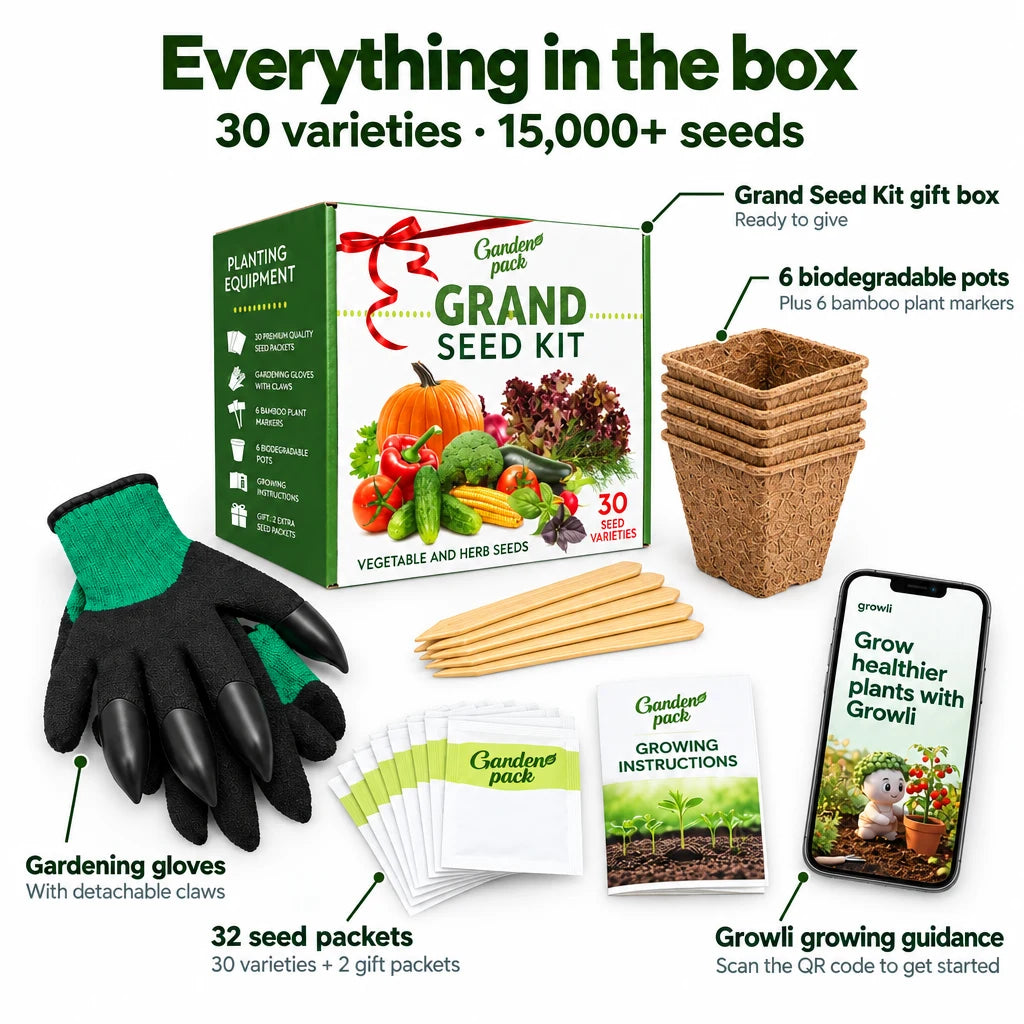 Grand Seed Growing Kit - 30 Vegetable Seeds Varieties