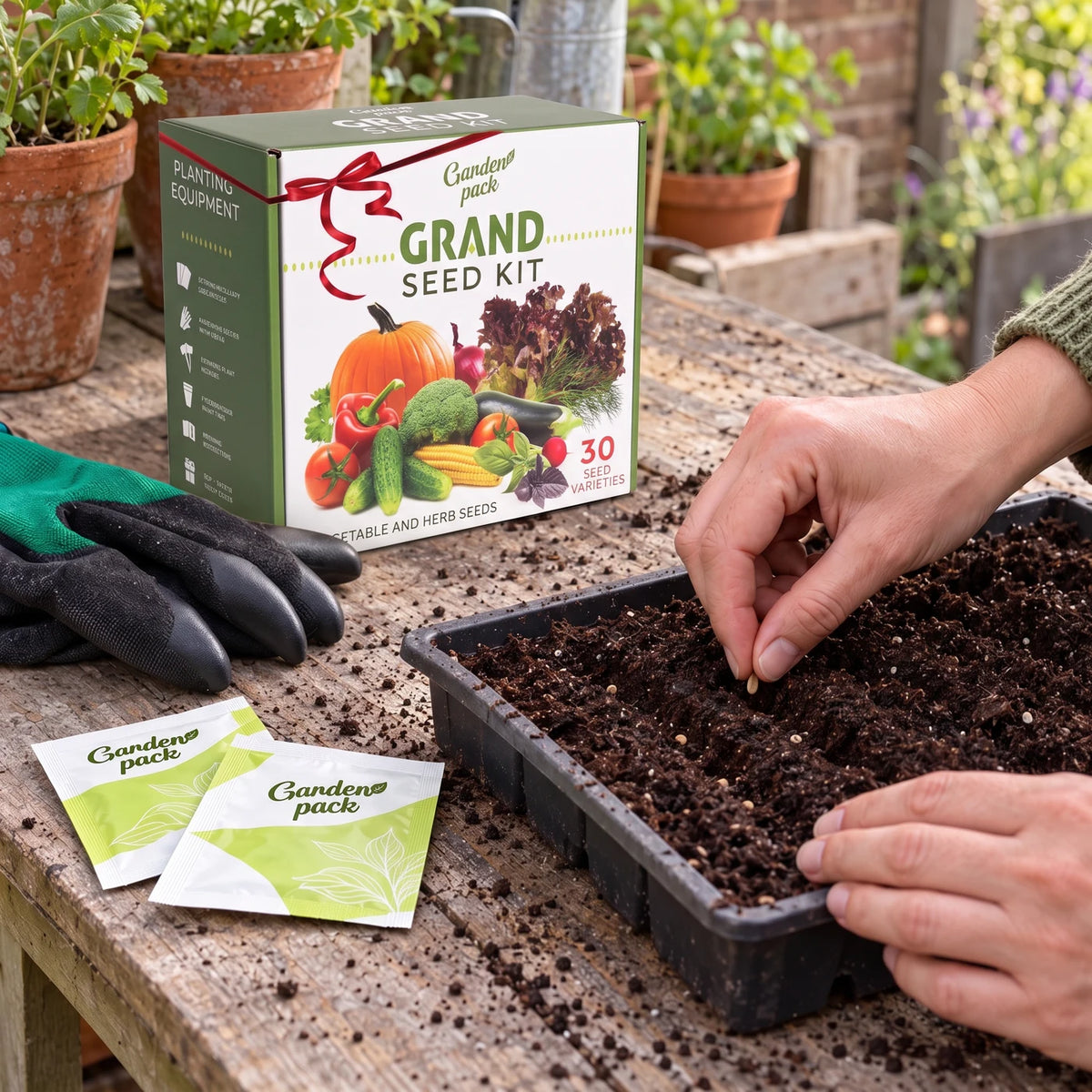 Grand Seed Growing Kit - 30 Vegetable Seeds Varieties