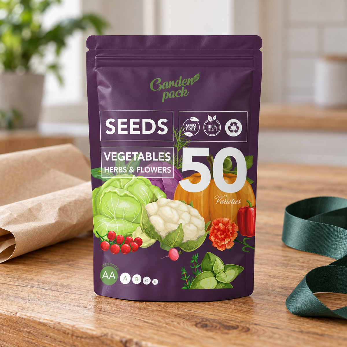 Garden Pack Seeds Pouch - 50 Varieties