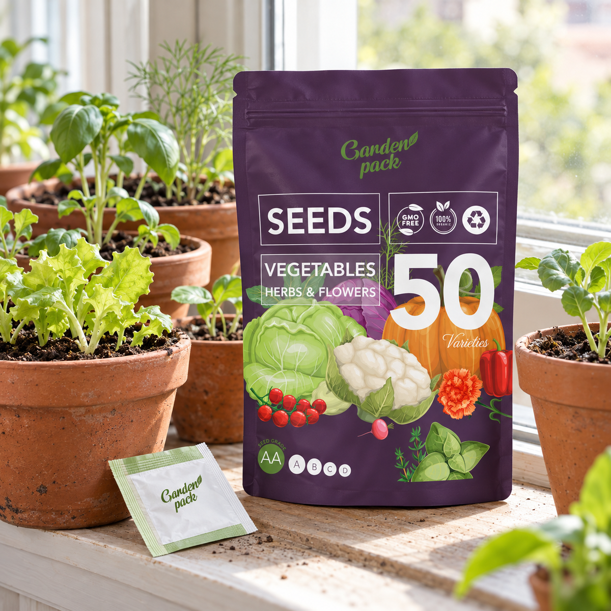 Garden Pack Seeds Pouch - 50 Varieties